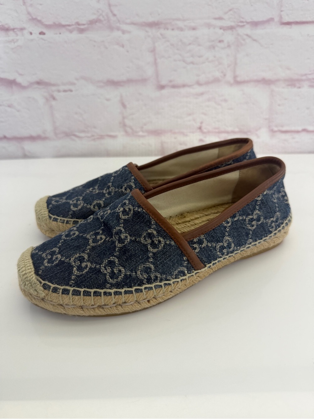 Gucci Blue Denim Espadrille Flats 6.5